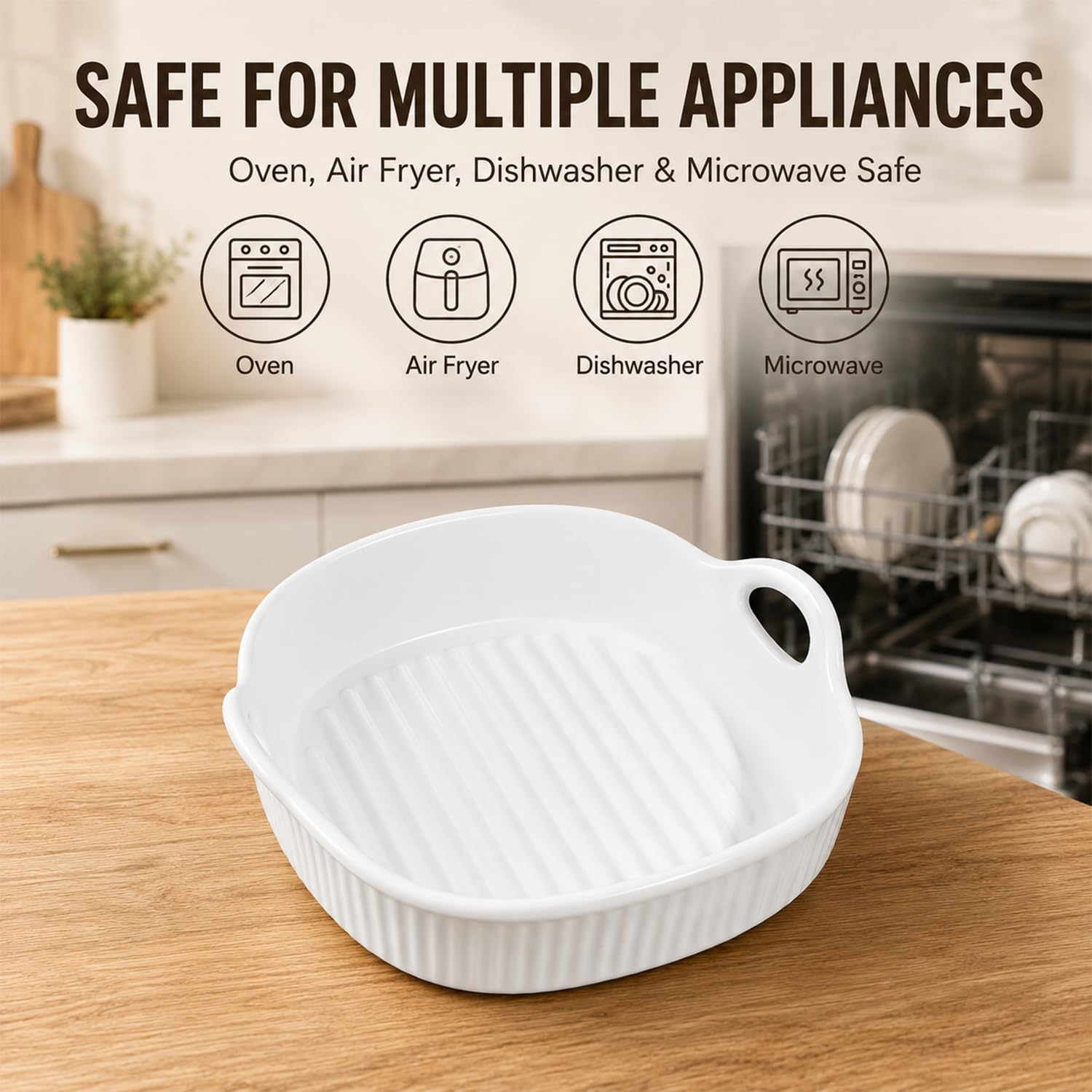 Amazon.com: Ceramic Air Fryer Bowl Liners Reusable, 2 pcs Easy